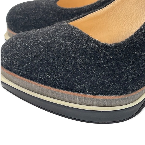 COLE Haan Double Platform Chelsea Wool Felt Pump, Black/Gray, 6B - Picture 2 of 9